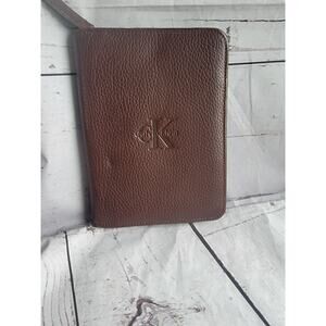 Calvin Klein Brown Genuine Leather Credit Card Bifold Men Wallet 7X5.5 In